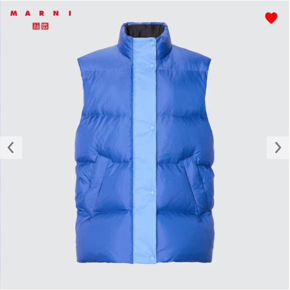 Uniqlo and Marni collab oversized blue down puffer vest NWT - Picture 1 of 12